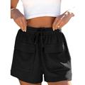 Per donna Normale Pantaloncini Pantaloni da pista Informale Breve Vita normale Tinta unica A cordoncino comodo Asciugatura rapida Traspirabilità Media elasticità Sportivo Giornaliero Nero Bianco Verde