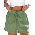 Per donna Normale Pantaloncini Pantaloni da pista Informale Breve Vita normale Tinta unica A cordoncino comodo Asciugatura rapida Traspirabilità Media elasticità Sportivo Giornaliero Nero Bianco Verde