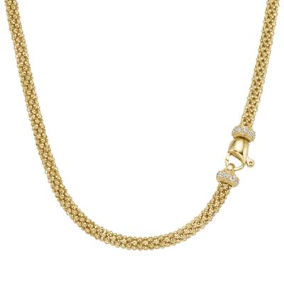 Collier SMART JEWEL "Himbeerkette mit Zirkonia Steinen, Silber 925", gold, Halsketten, Damen, 45cm, Silber 925 (Sterling