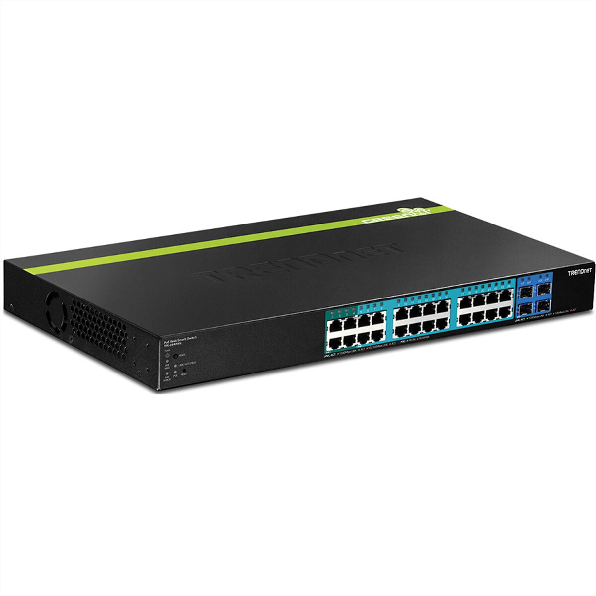 TRENDnet TPE-2840WS 28-Port POE+ Switch Gigabit Smart 24 PoE/PoE+ 4 SFP 195W Image