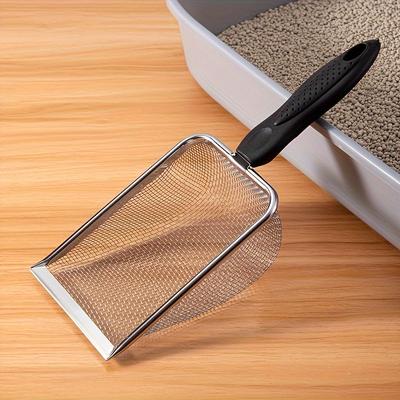 TEMU 1pc Stainless Steel Reptile Sand Sifter Scoop - Durable Mesh Shovel For Reptile Litter Cleaning