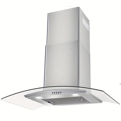 TEMU Range Hood 30 Inch, Wall Mount Kitchen Hood, Stainless Steel Chimney And Aluminum Filters, Led Lights, Fan, Push Button