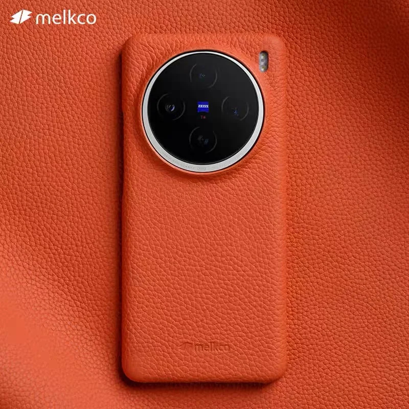Melkco Premium-Echtlederhülle für VIVO X300 Ultra X200 Ultra X200 Pro X100 X100S Pro Kameraobjektivschutz aus Rindsleder Image