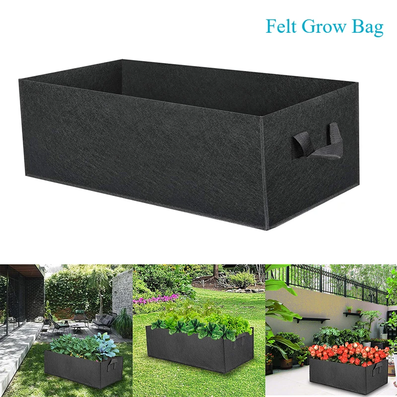 Multi-Größen wieder verwendbare Filz wachsen Tasche Rechteck Garten bett Pflanz beutel Blume Gemüse Kinderzimmer Topf Container Innenhof Dekor Image