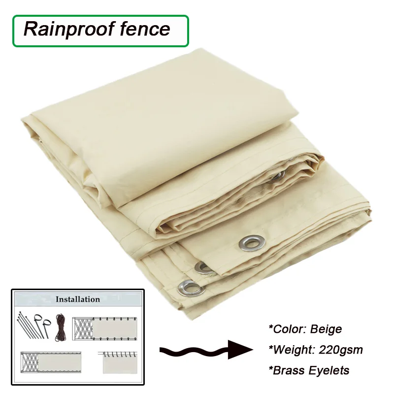 Beige Polyester wasserdicht Balkon Sichtschutz Netz Terrasse wind dichtes Zaunnetz Regenschutz Sonnenschutz Segel Baldachin Image