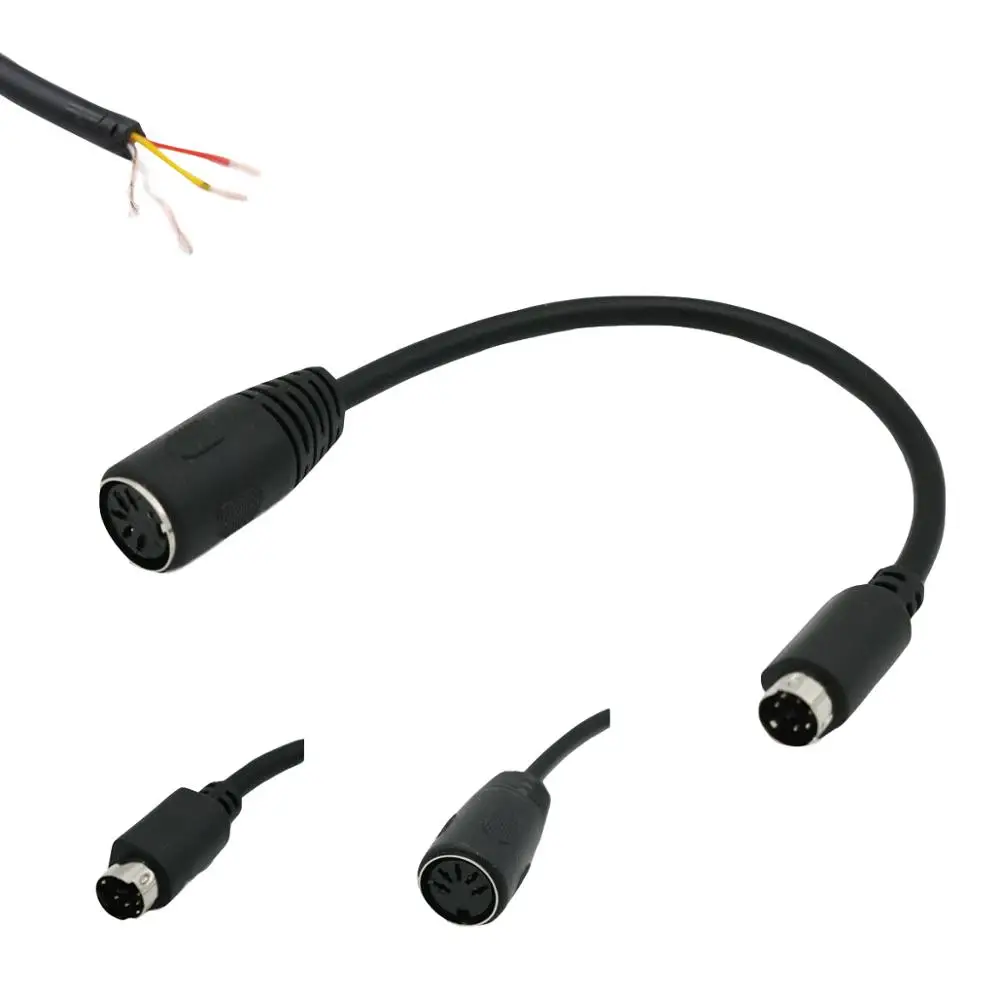 1pc 6 Pin Mini-DIN PS/2 Stecker Auf DIN MIDI 5 Pin Buchse Adapter Stecker Kabel für Tastatur 15cm Image