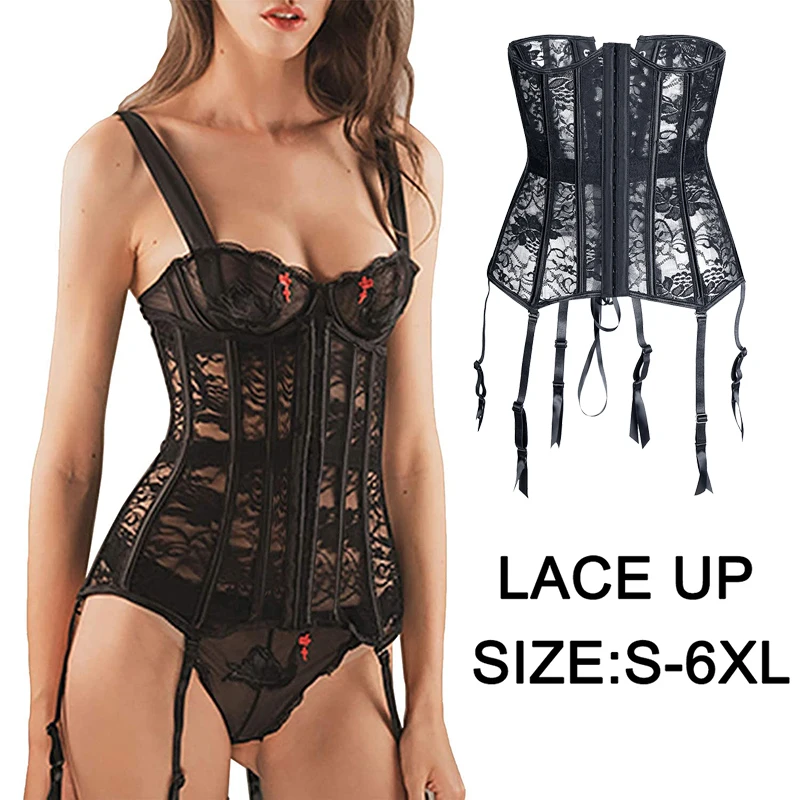 Frauen Steampunk Korsett Gothic Plus Size sexy Korsetts schnüren Knochen Unterbrust Bustier Taille Trainer Cincher Body Shaper Korsett Image