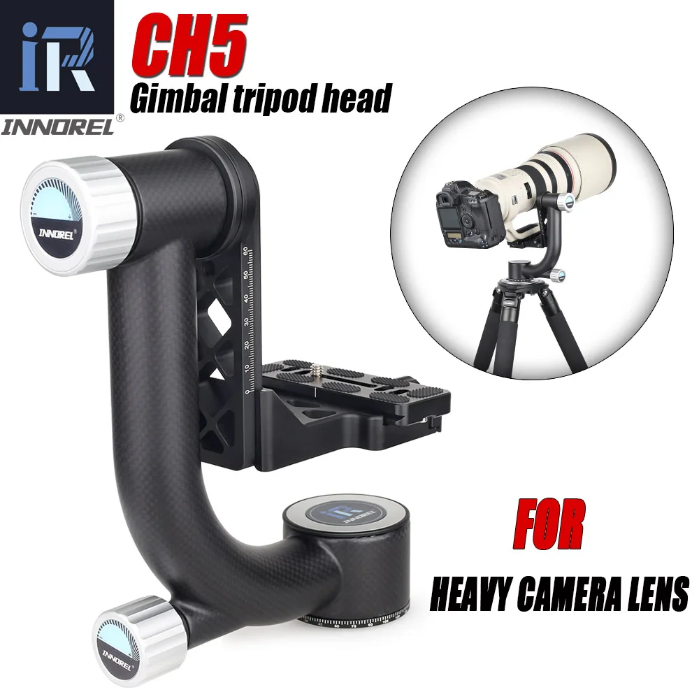 INNOREL CH5 Professionelle Gimbal Kopf Cantilever Stativ Kopf 360 Grad Hohe Abdeckung Panorama Für Schwere Digital Kamera Objektiv Image