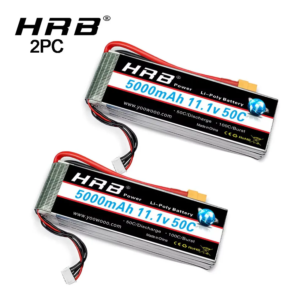 2PCS HRB 3S 4S 6S Lipo Batterie 1300mah 1500mah 1800mah 2200mah 3000mah 4000mah 5000mah 6000mah RC Batterie 22,2v 14,8v 11,1v Lipo Image