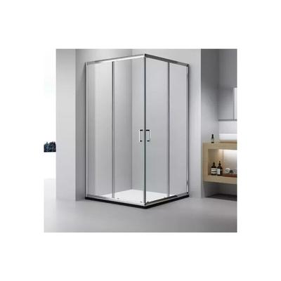 Duschkabine 80x80,Eckeinstieg Dusche,Duschkabine Klarglas 5 mm,2 Schiebeseiten,H 185 cm - Lemmo Image