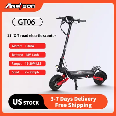 Arwibon GT06 Adult Electric Scooter, Speed up to 30 MPH, 48V13AH , 11 Inch Off-Road Tires, Foldable