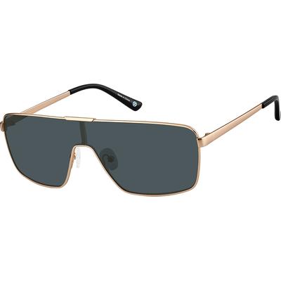 Zenni Men's Vintage Oval Sunglasses Rose Gold Stainless Steel Full Rim Frame