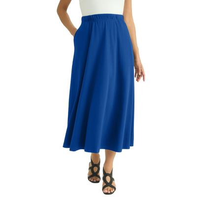 Plus Size Women's Soft Ease Midi Skirt by Jessica London in Dark Sapphire (Size 30/32)