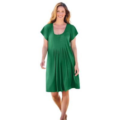 Plus Size Women's Box-Pleat Cover Up by Swim 365 in Sea Kelp (Size 22/24) Swimsuit Cover Up