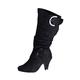 HTGEWGIR Women's Ankle Boots Vintage Artificial Chunky High Heels Embroidered Short Booties Winter Wide Calf Chelsea Shoes Floral Retro Zipper Short Boots (Boots-A1Black,5), 5 UK