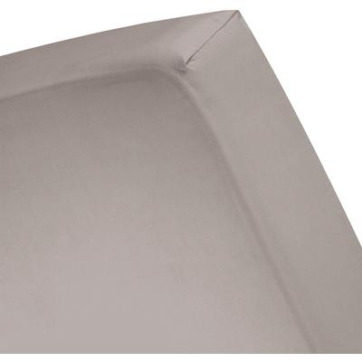 Spannbettlaken CINDERELLA "Sundays Satin für 25 cm Höhe", grau (taupe), B:90cm L:200cm, Satin, Obermaterial: 100% Baumwolle, Laken, mit Rundumgummizug Image