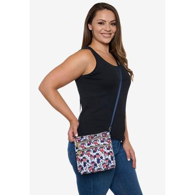 Women's Loungefly x Disney Mickey & Minnie Mouse Passport Crossbody Bag All-Over Print by Loungefly in Beige (Size ONE SIZE)