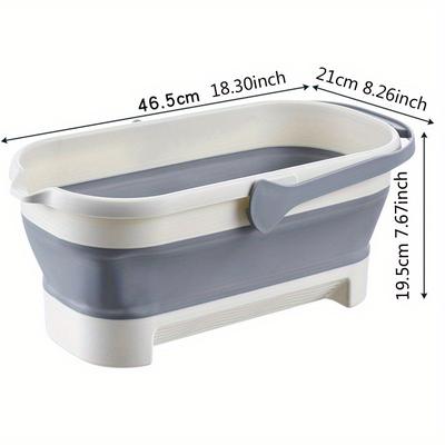 TEMU 1pc Portable Folding Mop , Rectangular Storage For Toilet Cleaning