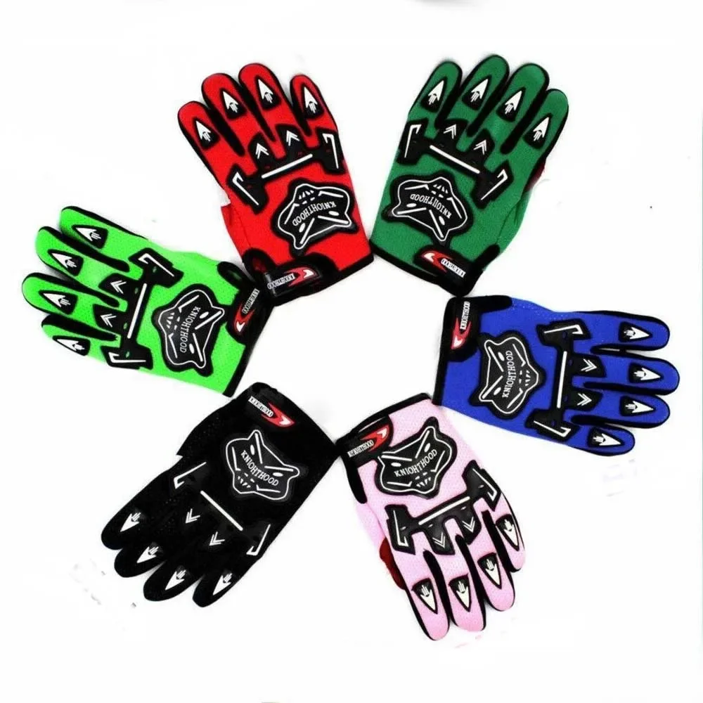TDPRO Für Kleine Kinder Jungen Kinder Motorrad Handschuhe Nylon Fünf Farben Voll Finger Professionelle Motocross Schutz Getriebe Handschuh Image