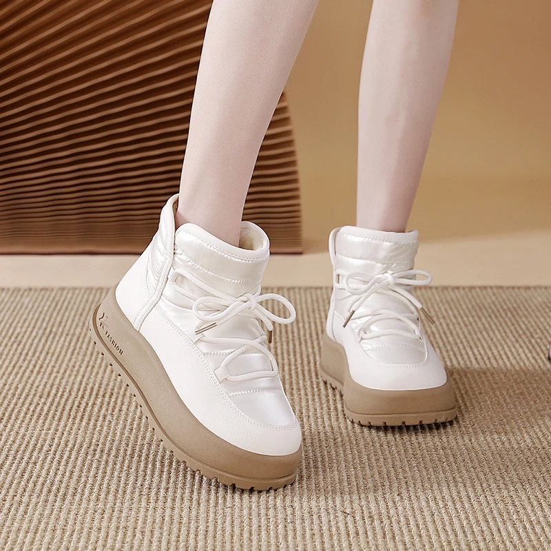 Warme Stiefeletten für Frauen Winter Komfort Dicke Sohle Gepolsterte Schuhe Weibliche Casual Sport Skateboard Schnee Boot Schuhe Botas Mujer