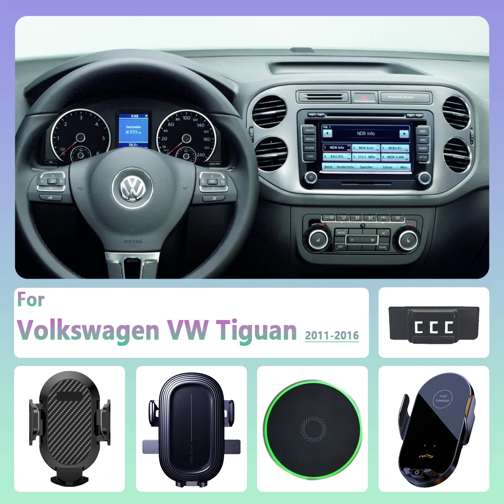 Für Volkswagen VW Tiguan 2011 2012 2013 2014-2016 Auto Telefon Halter Drahtlose Lade Magnetische Telefon Halter Auto Magsafe unterstützung Image