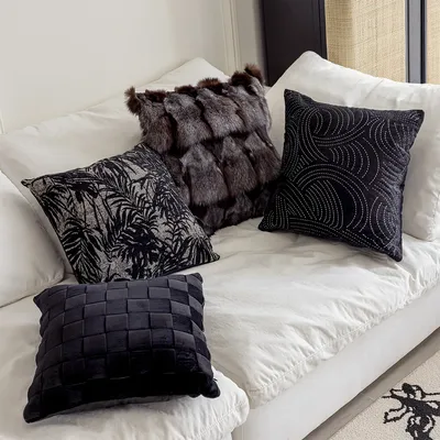 2024 Schwarzlicht Luxus Kissen bezug High End Plaid gewebte Kissen bezug moderne minimalist ische Image