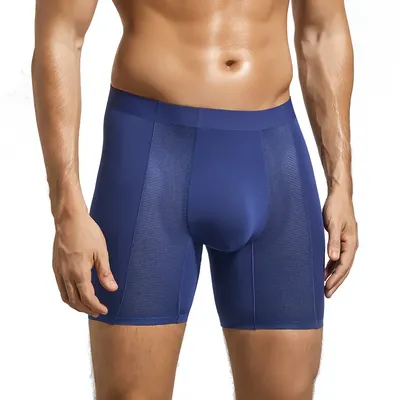 Große Größe Lange Bein Männer Unterwäsche Weiche Große Größe Modal Höschen Sport Boxer Shorts Hohe Qualität Nahtlose Verlängern Unterhose Image