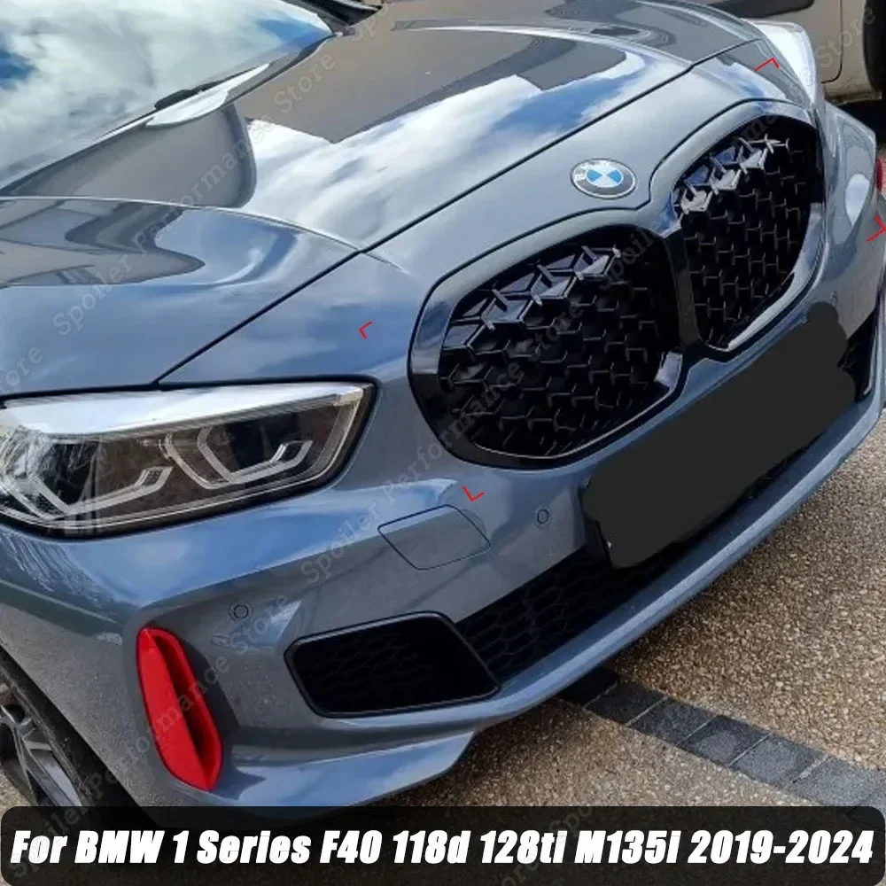 Auto vorne Nieren grills Kühlergrill glänzend schwarz für BMW 1 series f40 118d 118i 120d 128ti m135i 2020 2011-2015 Karosserie-Kits Tuning abs Image