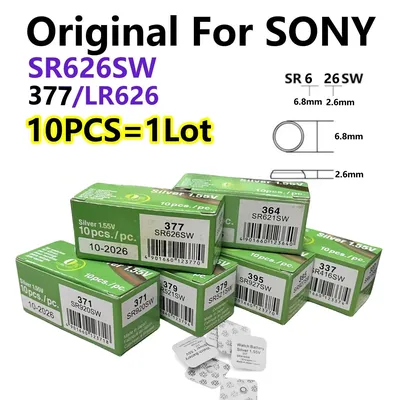 Original For SONY 377 SR626SW Battery 10-60PCS Button Cell Batteries for Watch Toys Remote Coin Batteries Individual Package