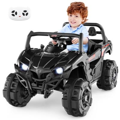 Costway 12V Battery Powered Electric Vehicle with Remote Control and 3 Speeds-Black