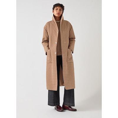 Callie Camel Longline Inner Quilted Removevable Coat, Camel