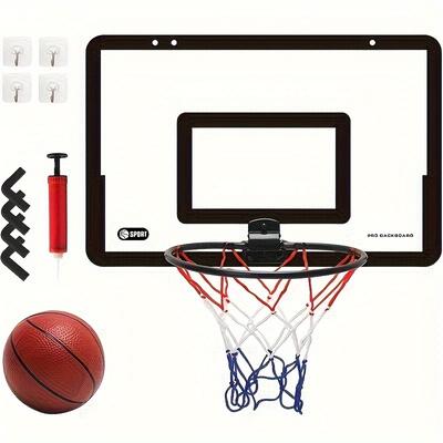 TEMU Mini Wall-mounted Basketball Hoop Set - Sports - Space-saving, Adjustable, , Hanging Shooting Frame For Home, Office, Gym, And Outdoor Play - Easy Required