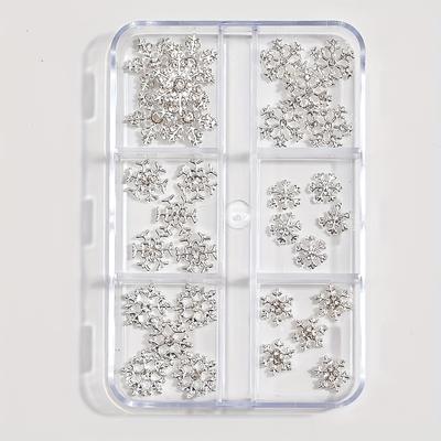 TEMU 30-piece Set, Christmas Alloy Rhinestone Snowflakes, Fashion 3d Nail Art Decor, Diy Nail Design Accessories, Nail Decoration Kit For Beauty And Personal Care, Foot, Hand, And Nail Care Products