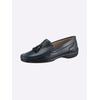 Mokassin CLASSIC, Damen, Gr. 37, blau (marine), Rindsleder, Glattleder, Leder, Basic, Schuhe