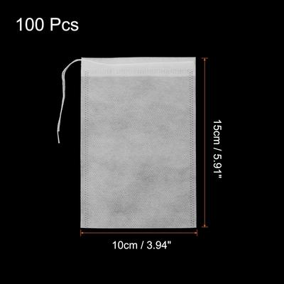 100 Pcs Disposable Tea Bags for Loose Leaf Tea, Tea Filter Bags - White