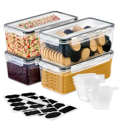Sorbus Large Food Storage Containers - Pack of 4 with Air Tight, Four-Way Snap Lids - 11.5 x 6 x 4 in