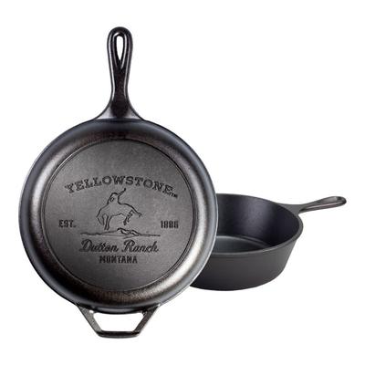 Lodge LCCYW 3 1/5 qt Yellowstone Cast Iron Combo Cooker, Bronco, Black