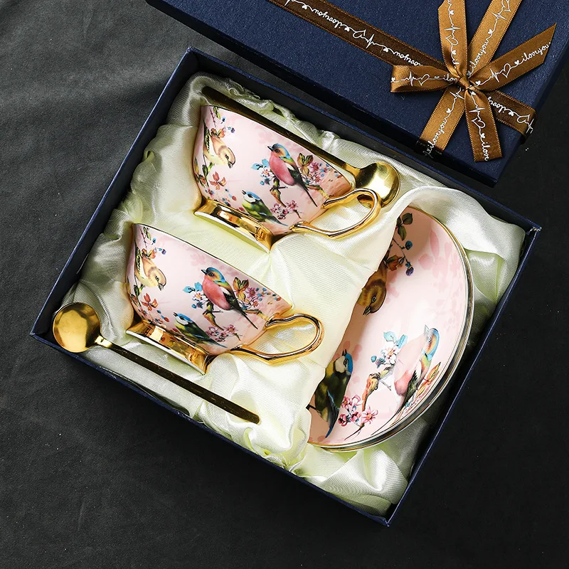 European coffee cup set, bone china cup saucer, household ceramics, British light luxury afternoon tea, high value teacup