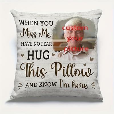 TEMU Custom Photo 18x18 Inch Ultra Soft Short Plush Throw Pillow - Personalized Memorial Gift, Sympathy Gift, Family Keepsake - Cover Only, No Insert