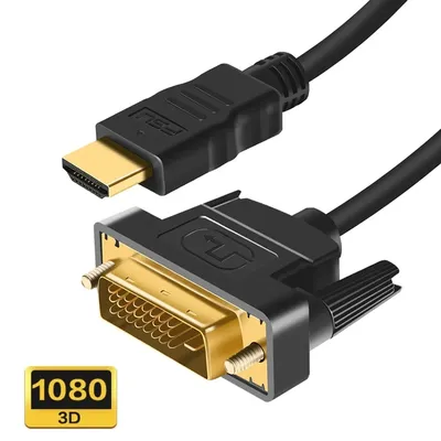 HDMI-kompatibel mit DVI-Kabel 1080P 3D-Kabel D 24 1-polige Adapterkabel vergoldet für TV BOX DVD 1 2M