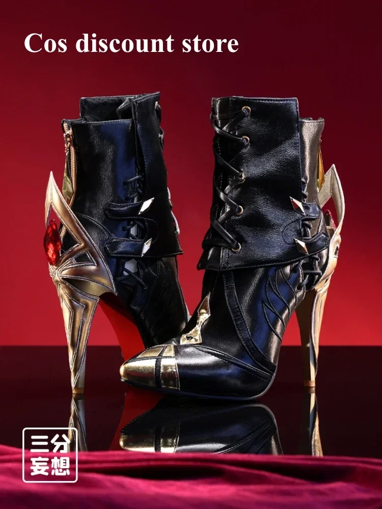 Mode Arlecchino Cos Stiefel Genshin Impact Fontaine Knave Frauen Cosplay Comic-con Party High Heel Stiefel Schuhe Vorverkauf