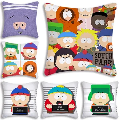Cartoon S-S-SouthS-ParkS Kissenbezüge, Cartoon-Sofa, dekorativ, für Zuhause, doppelseitiger Druck, Image
