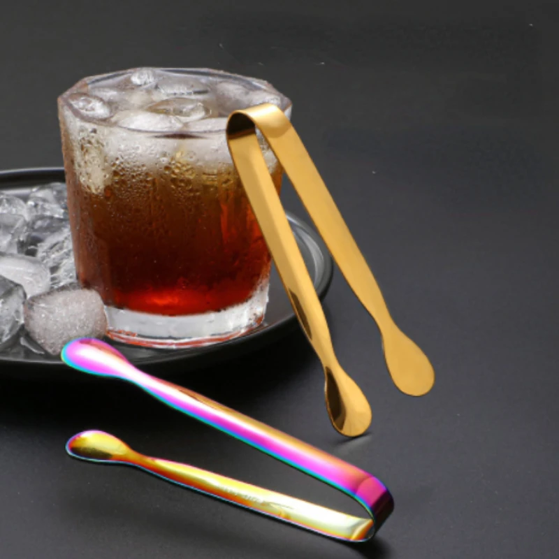 Edelstahl Eiswürfel Clip Eis Tong Brot Lebensmittel BBQ Clip Grill Clip Eis Klemme Werkzeug Bar Küche Zubehör Großhandel 10,8 cm Image