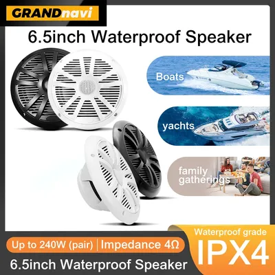 6,5-Zoll-Marine-Lautsprecher, 1 Stück, 120 W, wasserdicht, wetterbeständig, Stereo-Bootslautsprecher für Yachten, Golfwagen, ATV, UTV, Schiff, Sauna