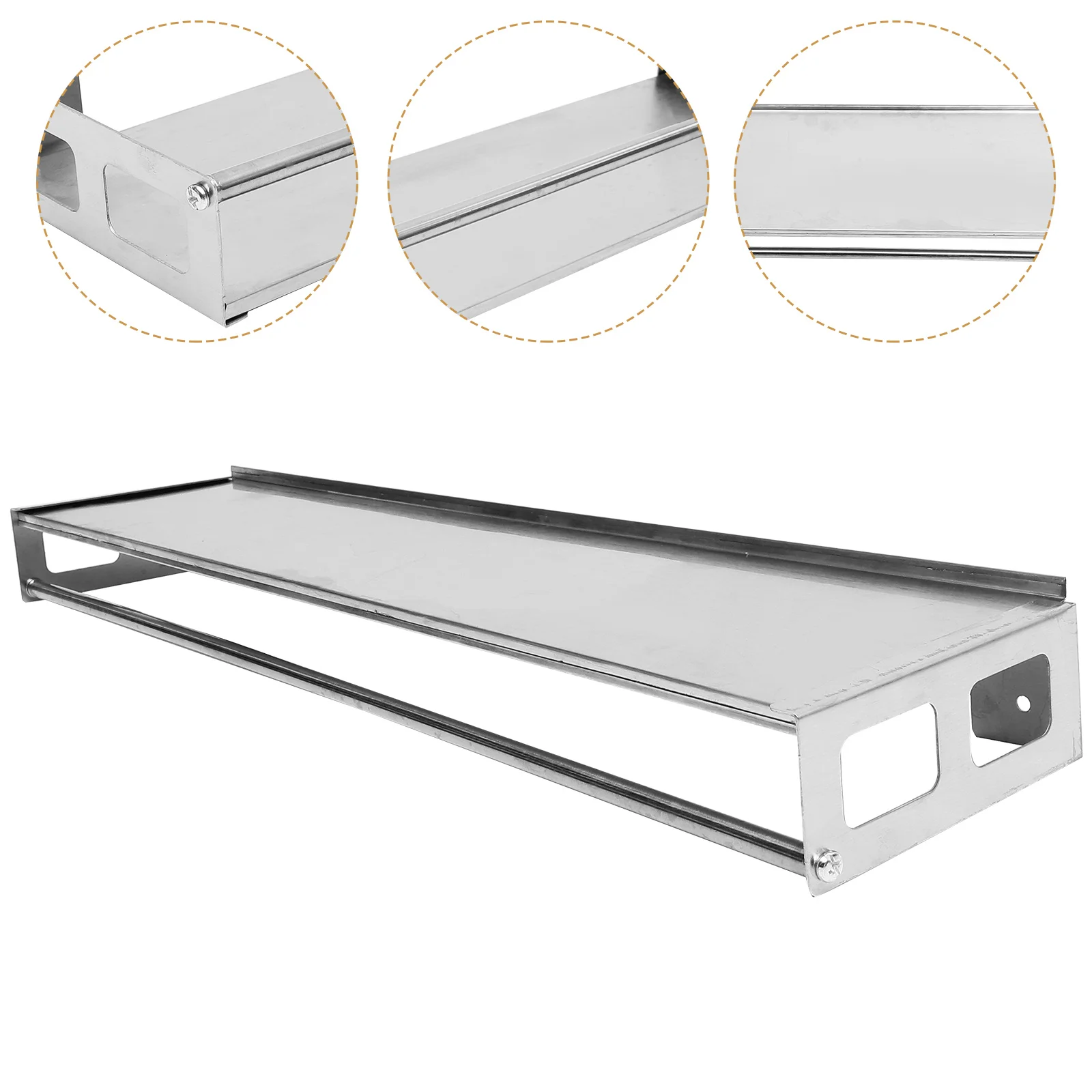 50 cm Edelstahl-Wand-Gewürzregal mit abnehmbarer Grundplatte, Küchenaufbewahrung, Ganizer für Gewürzregal, schmal