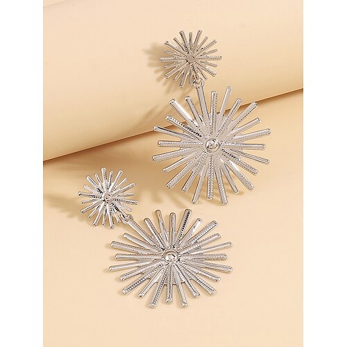 Statement-Ohrringe aus Gold mit Sonnenschliff für Damen – auffällige geometrische Tropfenohrringe für Partys, Hochzeiten und besondere Anlässe Image