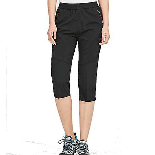 Damen Wandershorts Sommer Außen 12 Schnelltrocknend Leicht Weich Elastisch Caprihose Unterhalb des Knies Schwarz Rosenrot Jagd Angeln Klettern L XL XXL XXXL 4XL Image