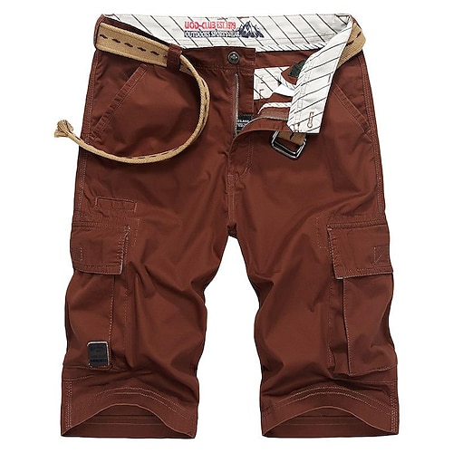 Herren Cargoshorts Arbeitshosen Wandershorts Sommer Frühling Außen Leicht Weich Bequem Atmungsaktiv Unterteile Weinrot Bohnengrün Angeln Klettern Strand 30 31 32 33 34 Image