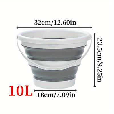 TEMU Foldable Portable Water Bucket: Lightweight And Versatile For Outdoor Activities, Camping, And Fishing - Made Of Pp Material Image