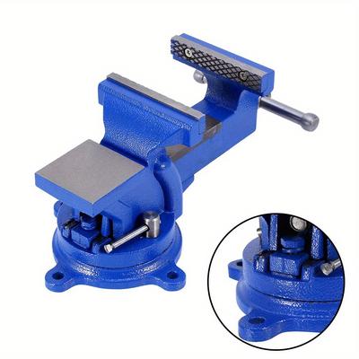 "TEMU Heavy-duty 4" Bench Vise With Base - Multi- Workshop Clamp, 100mm Jaw, Grip & Stability For Diy Projects" Image